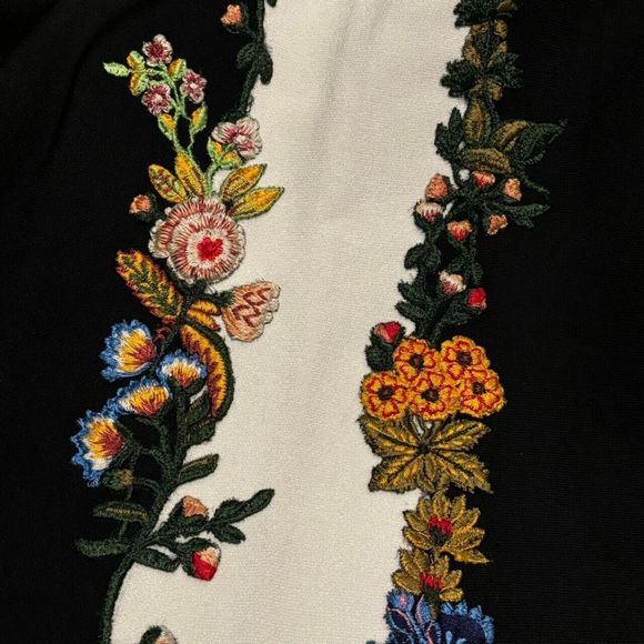 NWOT. $2890 OSCAR DE LA RENTA Embroidered Stretch-Crepe Dress Sz L - Picture 14 of 14